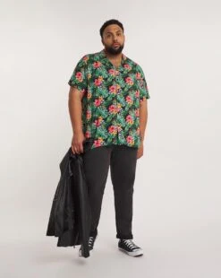 Short Sleeve Ecovero Tropical Shirt -Jacamo Shop y08vm908732w