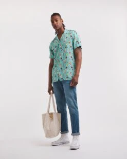 Short Sleeve Revere Tequilla Shirt -Jacamo Shop y08vm920705w