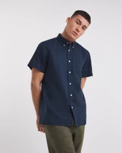 Short Sleeve Linen Shirt -Jacamo Shop y08wv209737w
