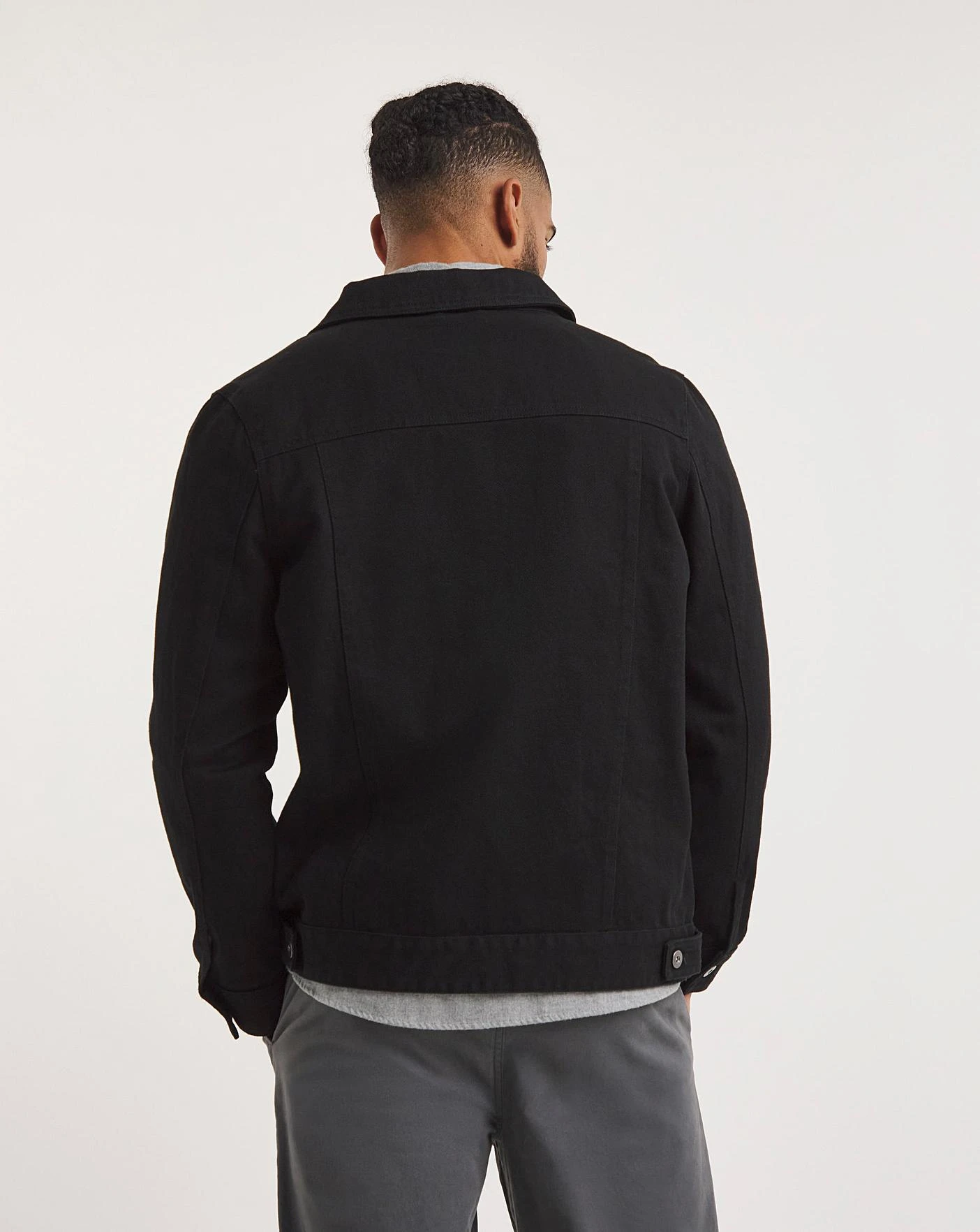 Black Twill Trucker Jacket 3 Black Twill Trucker Jacket - Image 3