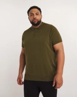 Khaki Short Sleeve Knitted Polo