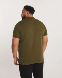 Khaki Short Sleeve Knitted Polo -Jacamo Shop y08yt446737w