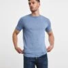 Blue Knitted Short Sleeve T Shirt