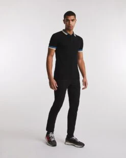 Black Knitted Tipped Polo 7 Black Knitted Tipped Polo -Jacamo Shop y08yt697707w