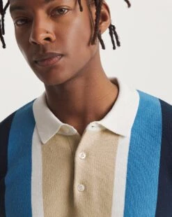 Navy Knit Rugby Polo -Jacamo Shop y08yt719736w