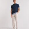 Navy Textured Rib Polo