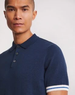 Navy Textured Rib Polo 6 Navy Textured Rib Polo -Jacamo Shop y08yt935722w